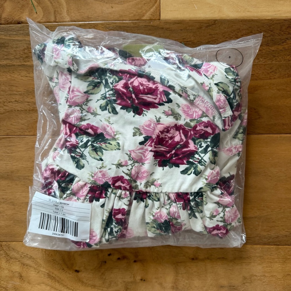 Brand New Janie & Jack Toddler Girl Pink & White Floral 3/4 Sleeve Dress, 3, NWT - Picture 5 of 5